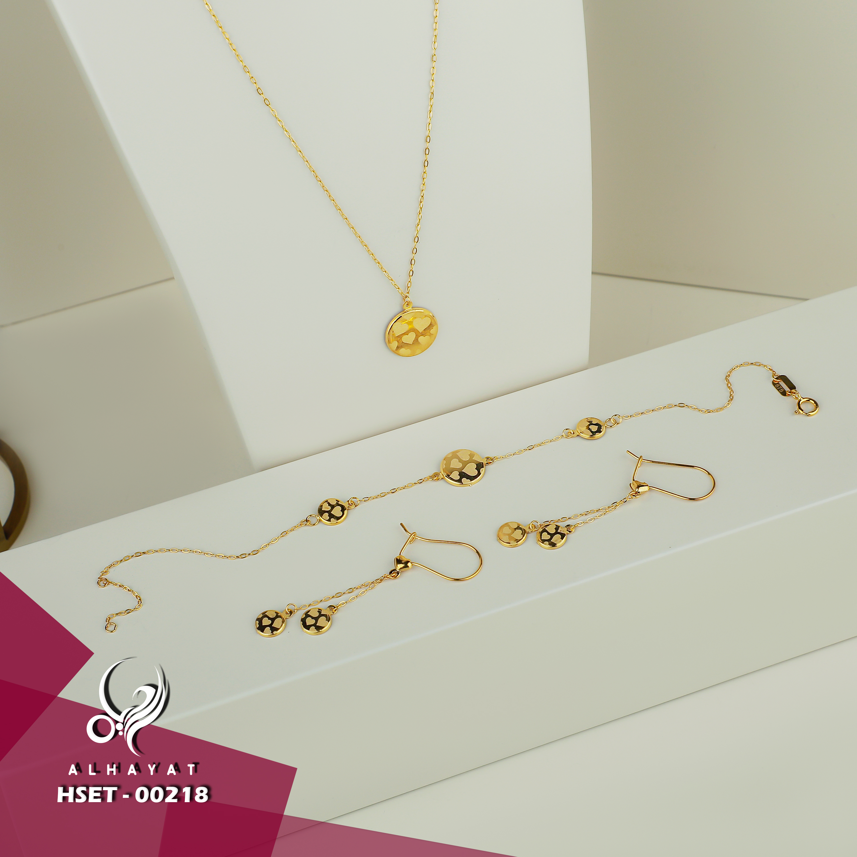 21 karat gold set, Turkish made - (H-1032)